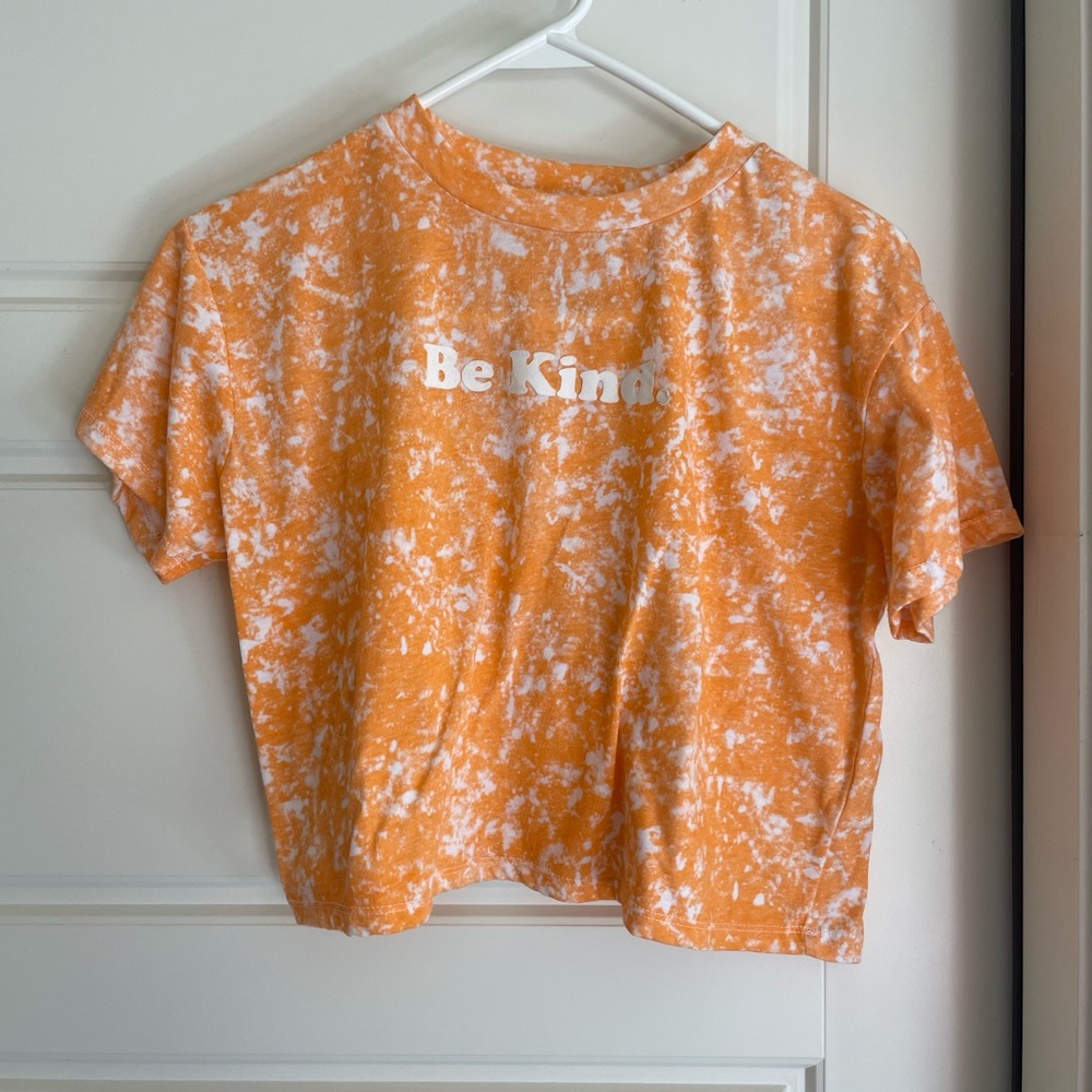 Orange tie dyed crop top